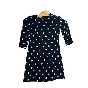 Kate Spade New York Polka Dot Shift Dress Black White 3/4 Sleeve Size 12